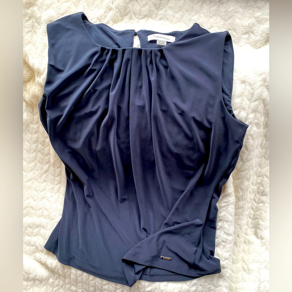 Calvin Klein business casual top, medium, smoky grey.